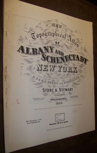 1866 Albany Schenectady County Ny Atlas Map Fw Beers Rensselaerville 