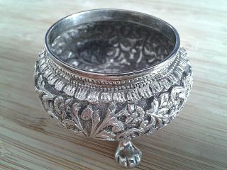 Vintage/antique Oriental Silver Salt Pot,  Possibly Indian - 39 Grams