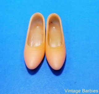 Barbie / Francie Doll Flat Peach Pointed Heels / Shoes Htf Vintage 1960 