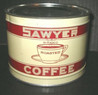 Sawyer Brand Coffee Tin Rare 1 Lb Tin Northwestern Distributing Co Billings Mt