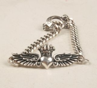 China 925 Silver Hand Carving Heart - Shaped Wing Bracelet Lucky Gift Collec