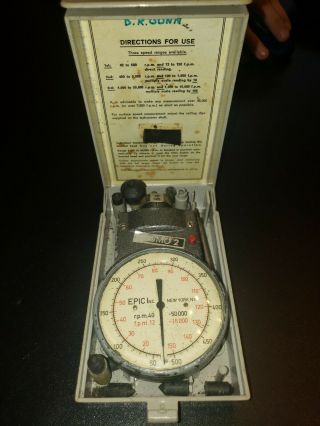 Vintage German Deumo 2 Tachometer With Accessories