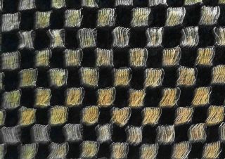 Large Piece Antique Fabric Black & Gold Diamond Metallic Textile Remnant 2