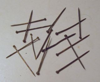 15 Hand Made Brass Pins 16th/17th Century,  Wrapped Heads 2