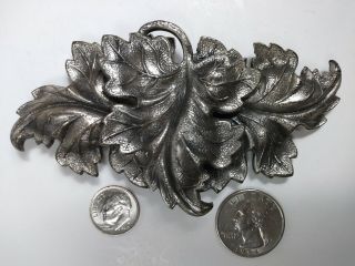 Antique Victorian Heavy 3d Leaf Embossed 2 Piece Silver Lady 