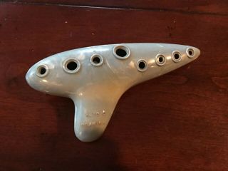 Rare Vintage Alto C Ocarina,  Stamped With 1939 & 1940 Patent Numbers,  10 Hole