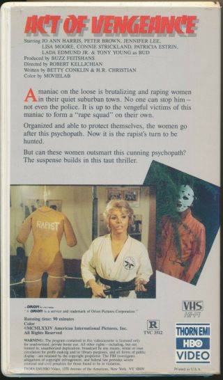 Act of Vengeance aka Rape Squad Rare Thorn/EMI Horror Revenge Exploitation VHS 2