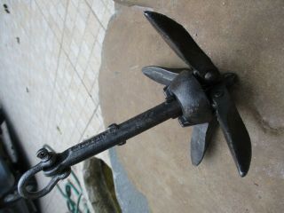 Vintage In Iron / Steel Small Folding Grapnel Anchor Nautical Tool