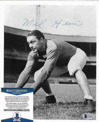 Rare Mel Hein Signed 8x10 Photo Pro Football Hall Of Fame Hof Auto Beckett