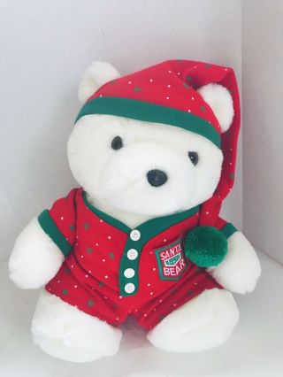 Rare 1990 Christmas Santa Bear In Pajamas Dayton Hudson Teddy Bear Plush Toy