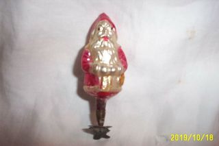 Rare,  Vintage,  Glass Santa Clip - On Xmas Tree Ornament