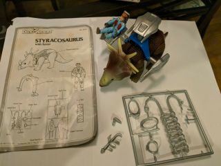 Rare Dino Riders Styracosaurus With Turret And Accessories