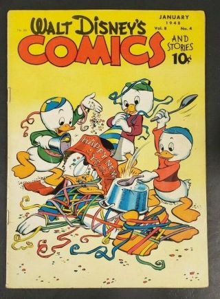 1948 Jan.  No.  4 Dell Walt Disney Comics & Stories Donald Duck 10 Cents Rare Cs4