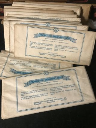 Antique Funeral Home Mortuary Tools Embalming Sheet Parchment Nos 1940