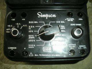 Simpson 260 Analog Volt Ohm Meter 