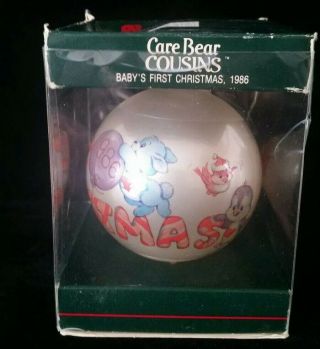 Rare Vintage 1986 Care Bear Cousins Babys First Christmas 3 " Ball