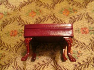 Vintage Bespaq Miniature Dollhouse Wood Piano Seat Bench Stool Ottoman 1:12 2