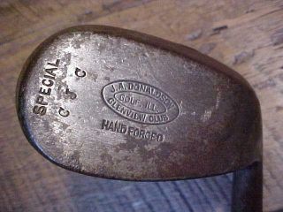 J.  A.  Donaldson " Niblic Special " Antique Hickory Shaft Golf Club Hand Forged