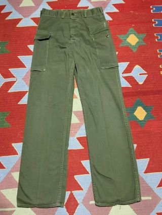 Rare Wwii Twill Olive Drab Cargo Pants Donut Hole Us Army Navy Buttons 29 X 31