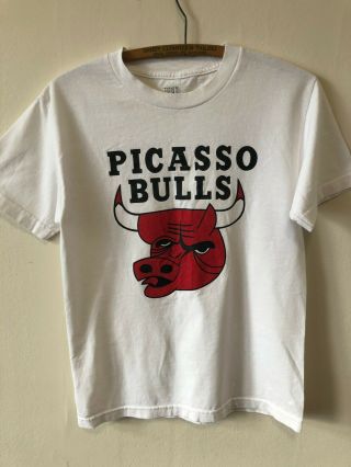 Rare Picasso Bulls Chicago Bulls Nba Mens Fashion Tshirt Just Visiting Parity