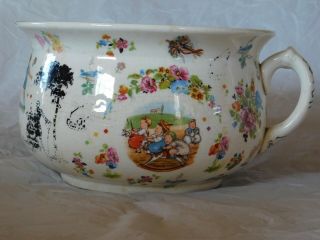 dutch antique vintage rare art deco nursery rhyme chamber pot porcelain pottery 2