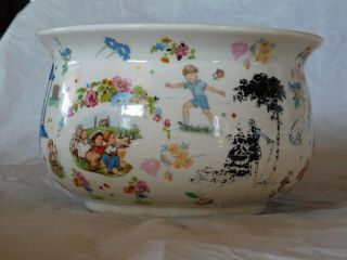 dutch antique vintage rare art deco nursery rhyme chamber pot porcelain pottery 3
