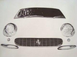 Rare Hand Signed & Numbered Ferrari Lithograph Art Print Jerry Gambaccini Xlnt,
