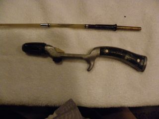Rare Vintage J.  C.  Higgins Pistol Grip Fishing Rod 53” Long /reel