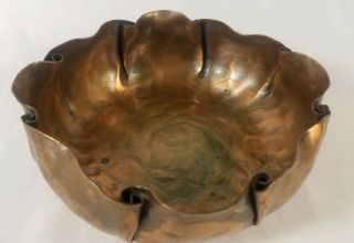 Mission Arts & Crafts Copper Bowl Hand Made Craftsman Co.  1510 6 "