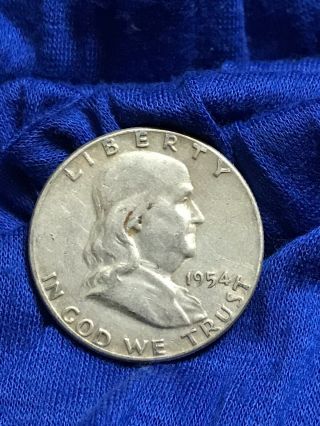 1954 Benjamin Franklin Silver Half Dollar Coin - Rare (1 Of 2)