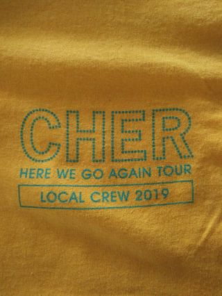 Cher,  Here We Go Again Tour.  Rare Local Crew Shirt