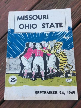 Rare Old Vintage 1949 Ohio State Buckeyes,  Missouri Football Game Program Ex Plus