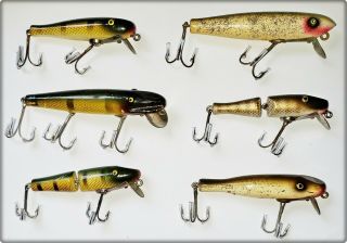 Group Of 6 Paw Paw Pike Minnow Lures