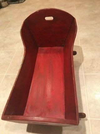 Antique wood Doll Cradle,  Rare and Charming 3