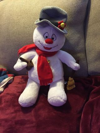 Build A Bear 17” Frosty The Snowman With Scarf Broom Pipe Christmas
