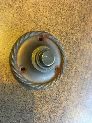 Vintage Antique Brass Door Bell Push.  Stamped Amw To The Reverse.  Look
