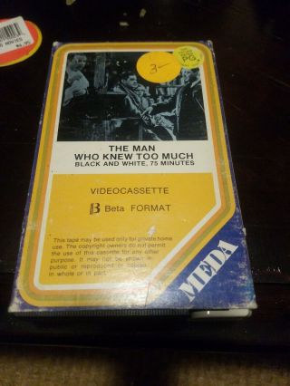 The Man Who Knew Too Much Beta Not Vhs Meda Not Media Rare