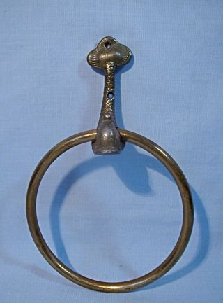 Vintage Brass Dolphin Or Koi 5 Inch Brass Ring Towel Holder