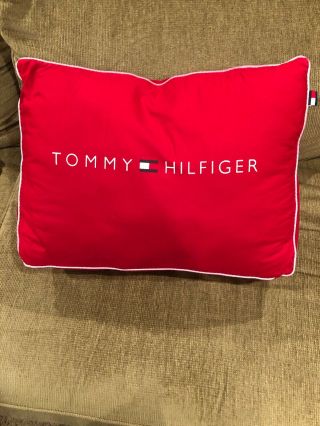 Vintage Tommy Hilfiger Red Logo Wedge Triangle Pillow Sailing Gear Rare