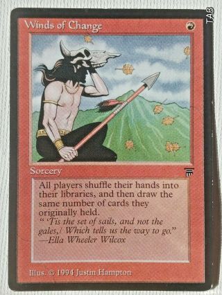 Winds Of Change Sorcery One Card Legends " Shuffle To The Library "