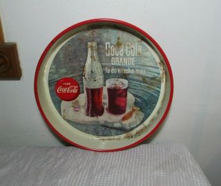 Rare Vintage 1961 Mexico Coca - Cola Coke Mexican Metal Serving Tray Sign