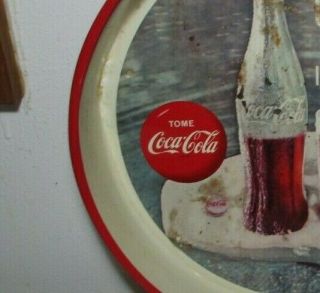 RARE Vintage 1961 Mexico Coca - Cola Coke Mexican Metal Serving Tray Sign 3