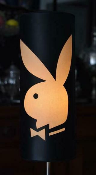 Rare Vintage Playboy Bunny Motif Lamp With Chrome Stem And Base Inline On Off