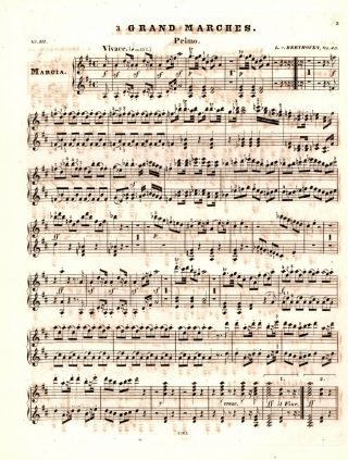 Beethoven,  March Op 45,  No 3,  1850 ' s antique sheet music 2