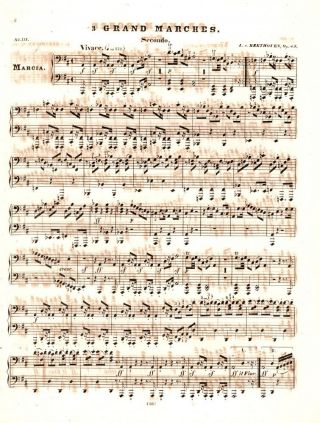 Beethoven,  March Op 45,  No 3,  1850 ' s antique sheet music 3