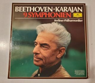 Beethoven Karajan 9 Symphonies Lp Set - Rare German Edition 1977 Near 8lp