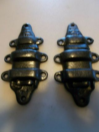 Antique Steamer Trunk parts (2) Rare Clasps cast iron 2