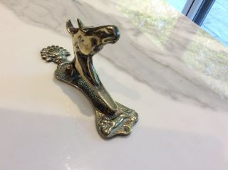 Old Brass Horse Head And Fox Door Knocker Collectable