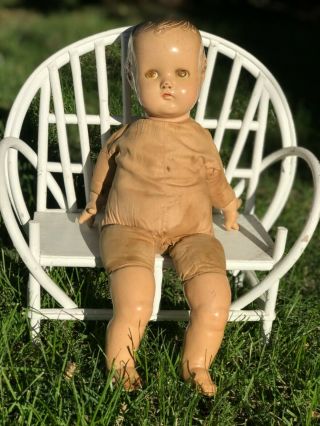 16 " Antique Creepy Signed Madame Alexander Composition Baby Doll,  1930 