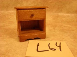 L64 Vintage Dollhouse Miniature Furniture Wooden End Side Table With Drawer